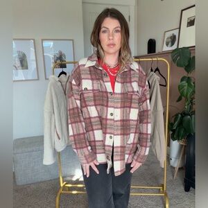 American Eagle Plaid flannel Button-Up Jacket
